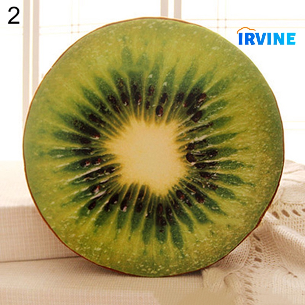 Đệm Tròn Lông Nhung Mềm Mại Lót Ghế Ngồi Hình Trái Kiwi / Dưa Hấu / Quả Cam