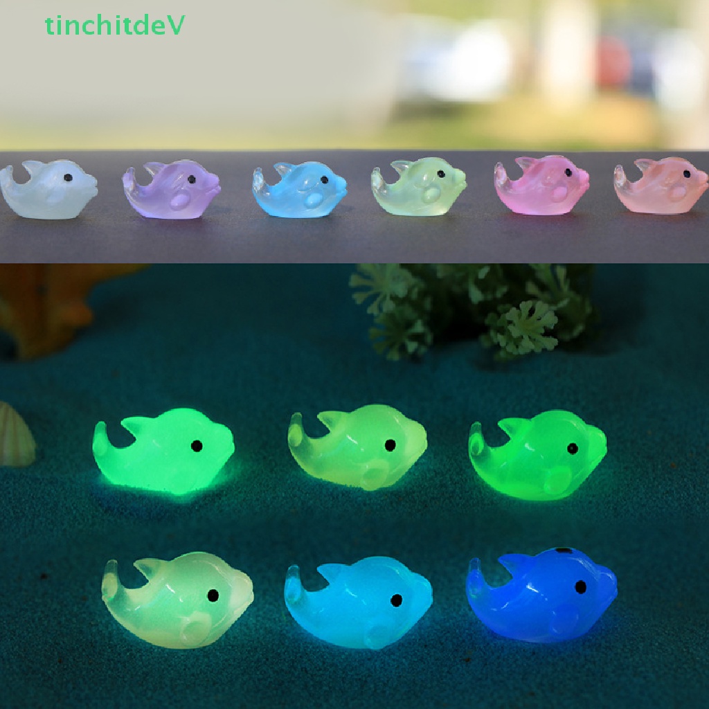 [TinchitdeV] Tượng Cá Heo Nhỏ Bằng Nhựa Phát Quang Dễ Thương Trang Trí Tiểu Cảnh / Sân Vườn DIY