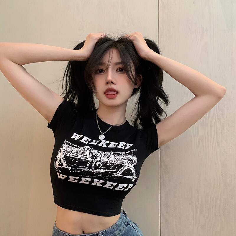 Aphrod Áo Thun Ngắn Tay In Hình Mới Của Phụ Nữ