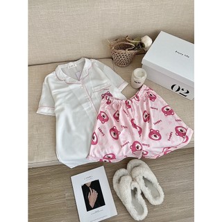 Đồ ngủ pyjama lụa mango cao cấp in hình dễ thương