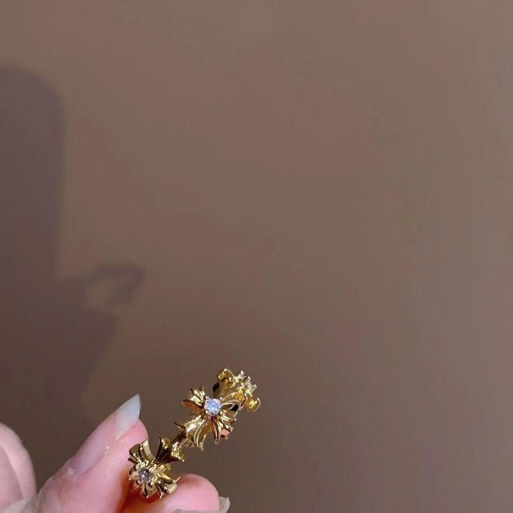 LOMBARD Nhẫn Đan Chéo Phong Cách Punk Hàn Quốc Cá Tính