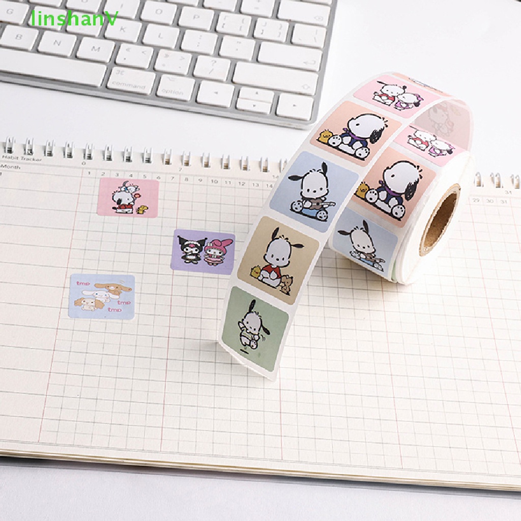 Cuộn 500 Miếng Băng Dính Hoạt Hình Cún Sanrio ers Kuromipacha Dễ Thương