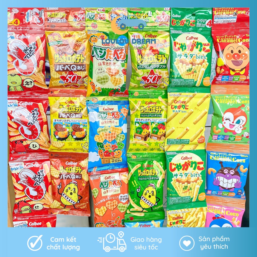 Snack bim bim Nhật rau củ Calbee Tohato cho bé BAY AIR