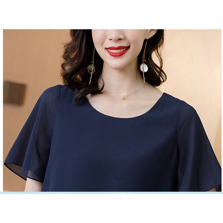 (HÀNG SẴN) Áo Sơ Mi Voan Che Bụng Giảm Tuổi Trẻ Trung SM69 - Hàng Quảng Châu Cao Cấp