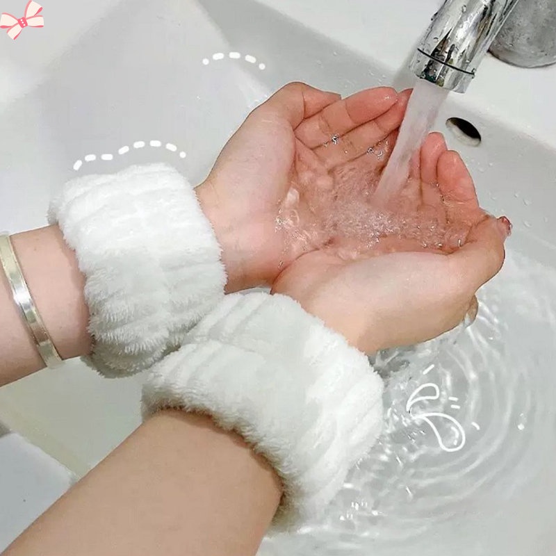 Vòng đeo cổ tay rửa mặt tránh ướt áo ướt sàn vải bông cotton mềm mại ruiyan