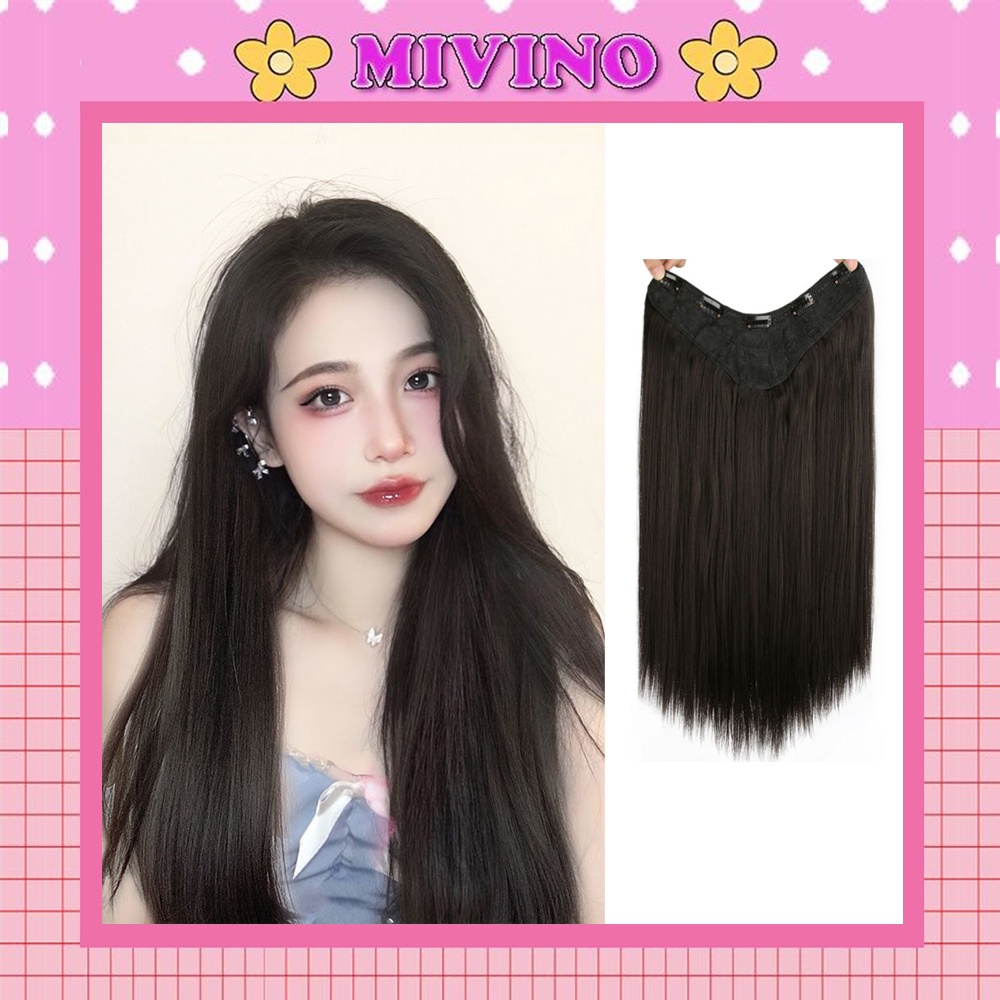 Tóc giả nữ Mivino kẹp tóc chữ U 5 phím thẳng dài tự nhiên nhẹ nhàng CM06
