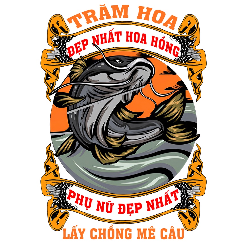 Áo Thun In Logo Câu Cá Cho Cần Thủ Chất Liệu Cotton Thoáng Mát