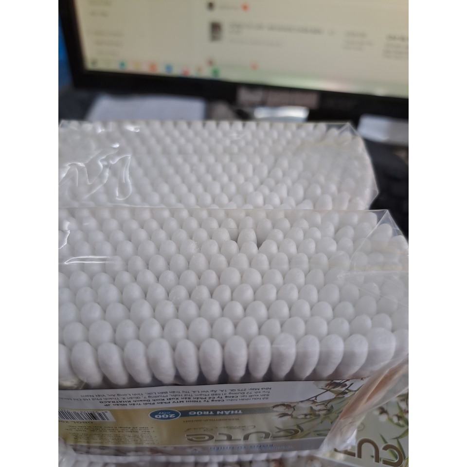 TĂM BÔNG THÂN GỖ CAO CẤP CUTE. BỊCH 200 CÂY