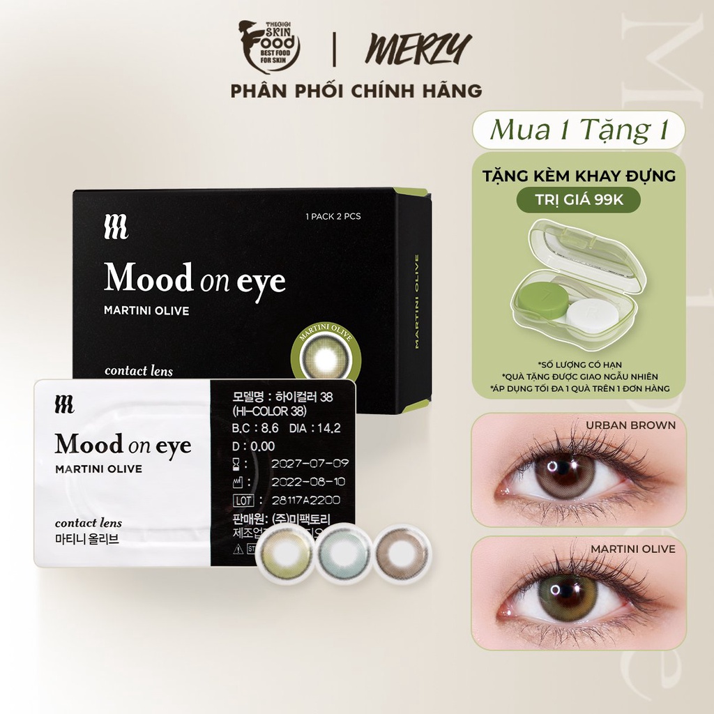 Kính Áp Tròng Màu Tự Nhiên Cao Cấp Hàn Quốc Merzy Mood On Eye Contact Lens