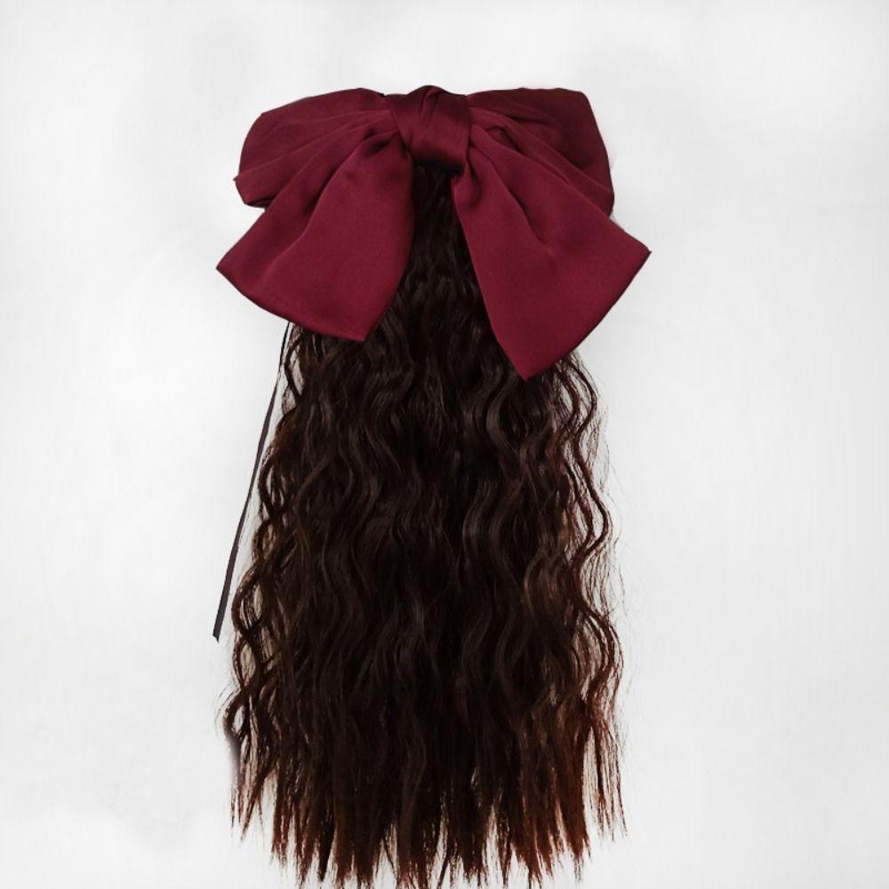 Tóc Giả Thắt Nơ Đỏ Mềm Mại Dễ Thương Làm Quà Tặng Sinh Nhật Cho Bé Gái