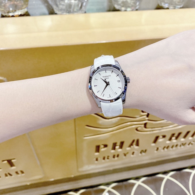 Đồng hồ nữ Tissott nữ dây da gồ