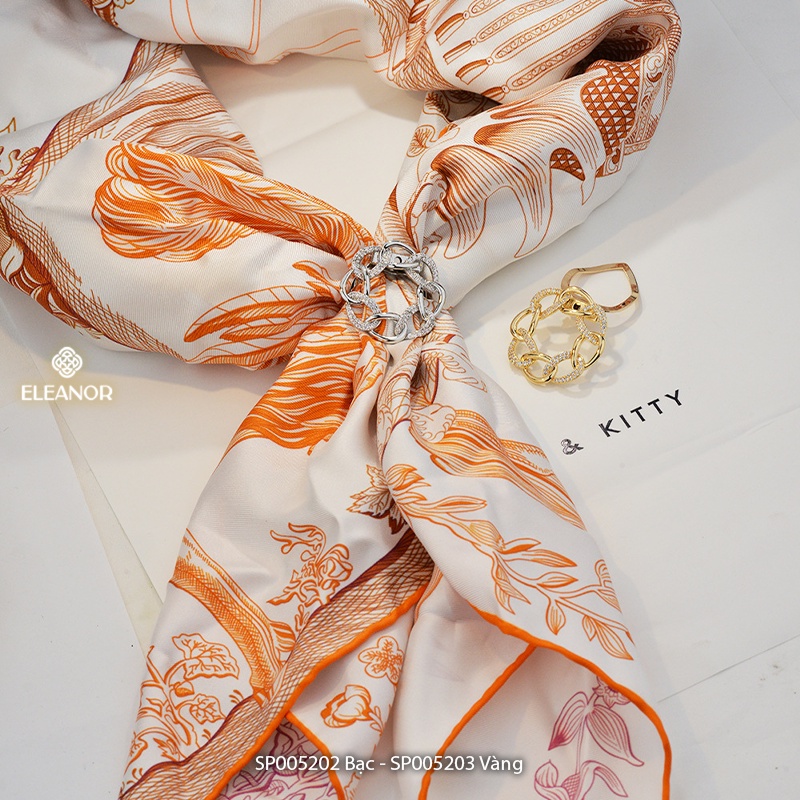 Khuy cài khăn Eleanor Accessories mắt xích đính đá phụ kiện thời trang hot trend 5202