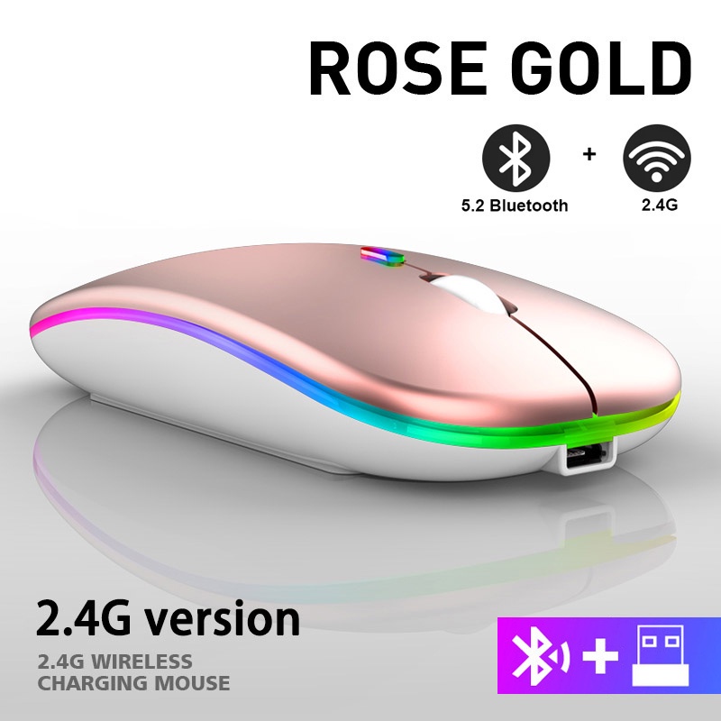 Chuột Không Dây Bluetooth Đèn LED RGB Cho Laptop
