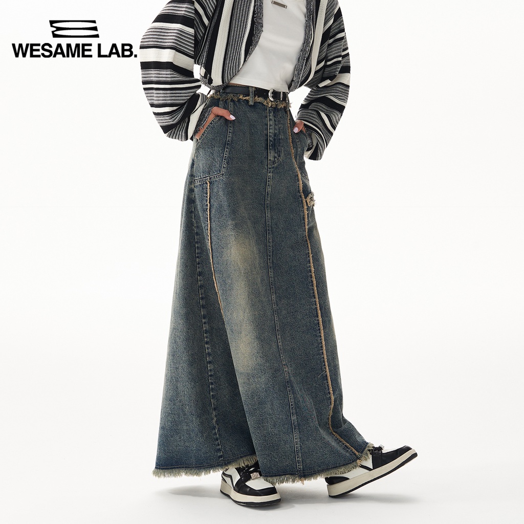 Chân Váy Denim Chữ a Lưng Cao Thời Trang Thu Đông 2022 Phong Cách Retro