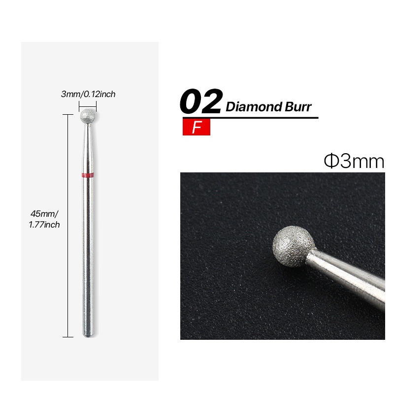 Đầu mài móng Mỹ Nail Mũi Khoan Móng Kích Thước 3 / 32 #" Mũi Khoan Tròn Làm Sạch Da Chết Cho Móng Tay Chuyên Nghiệp 0603369