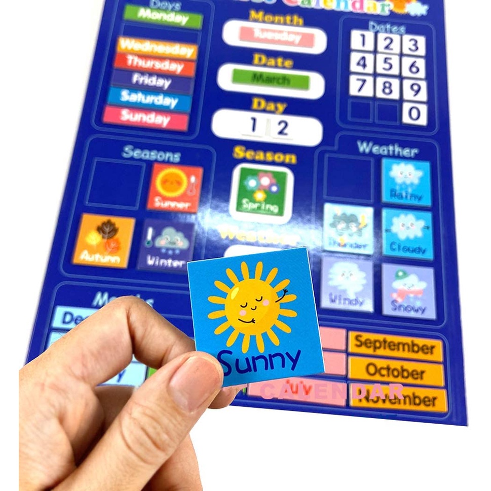 Lịch Nam Châm Đồ Chơi Giáo Dục Theo Tháng Cho Bé