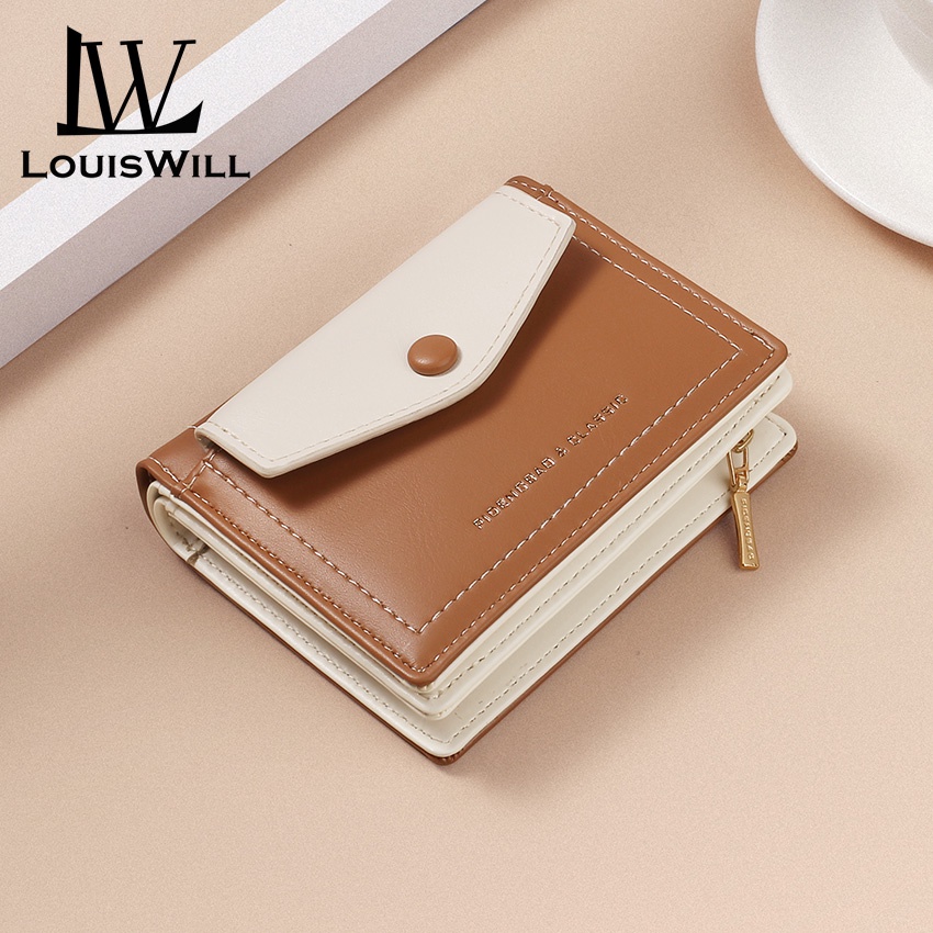 Ví da PU LOUISWILL đa năng thiết kế đơn giản thời trang cao cấp cho nữ