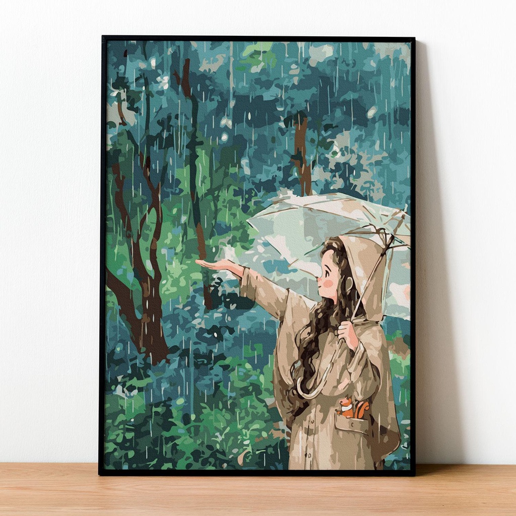 ✅Tranh số hóa Cơn mưa đã căng khung 40x50cm