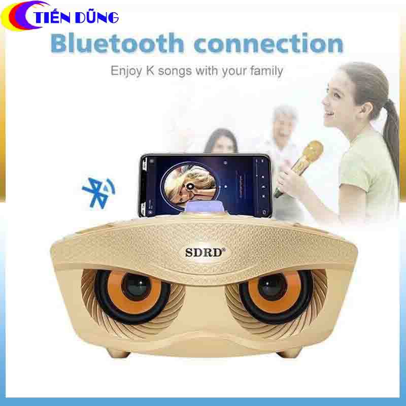 Loa Karaoke Bluetooth SD 306 Kiểu Dáng Cú Mèo Tặng Kèm 2 Micro