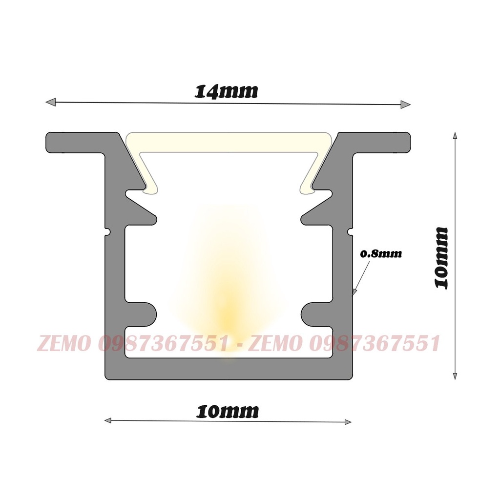 Thanh nhôm LED 1010B02 thanh dài 3m