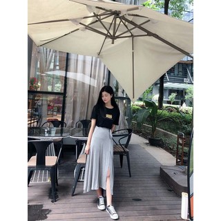 [ ORDER ] Chân váy thun eo chun xẻ lai ulzzang