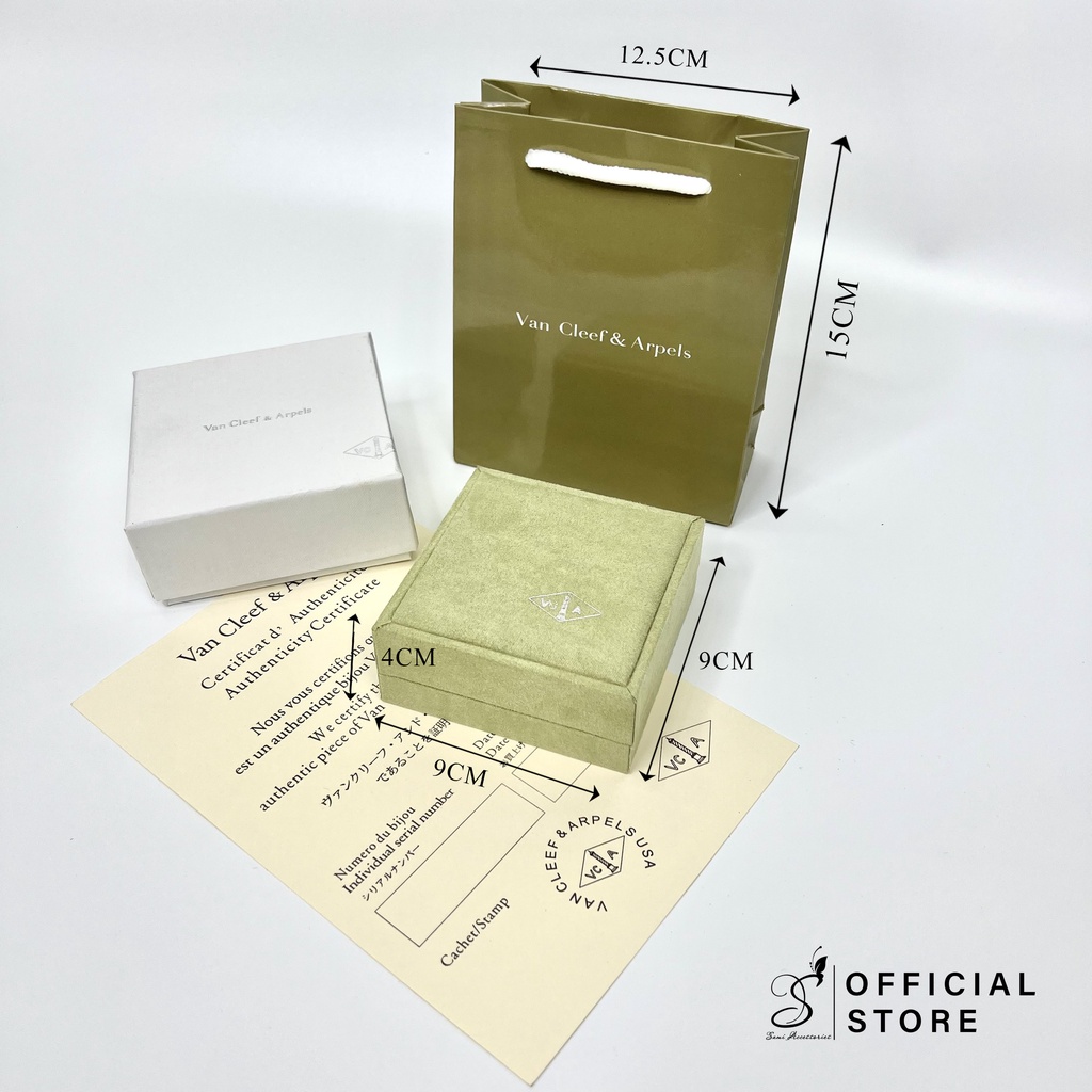 Set hộp đựng vòng tay, nhẫn, dây chuyền, hoa tai Sami hộp mang thương hiệu nổi tiếng Van Cleef dùng để làm quà tặng