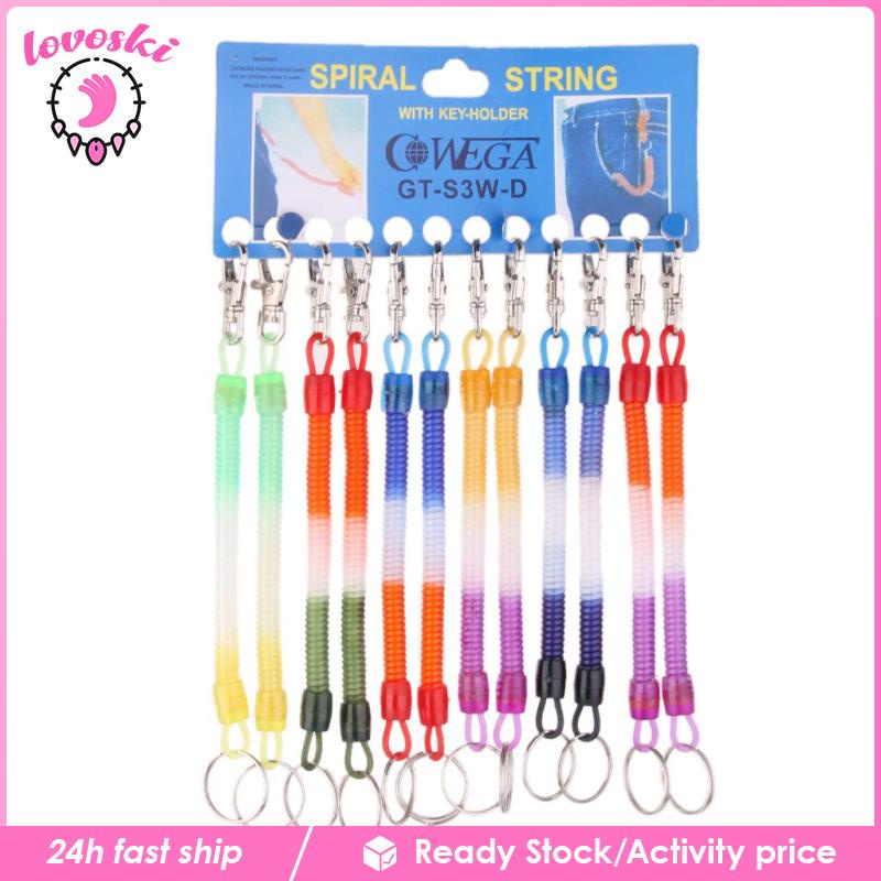 [Lovoski] Dây Móc Khóa Xoắn Ốc Có Thể Kéo Dài