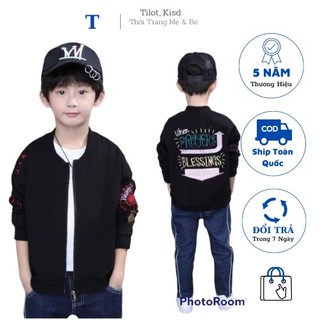 Áo Khoác , Áo Khoác Bomber cho trẻ em - Áo Khoác Bomber dành cho bé trai, bé gái dễ thương - Full size từ 17-40kg