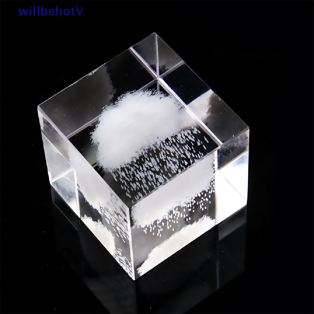 Khối Pha Lê 40mm Chạm Khắc Laser Hình Giọt Nước Mưa Dùng Trang Trí Nhà Cửa