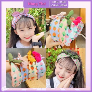 Bờm cài tóc nơ bọc vải hoa bản to siêu đáng yêu cho bé