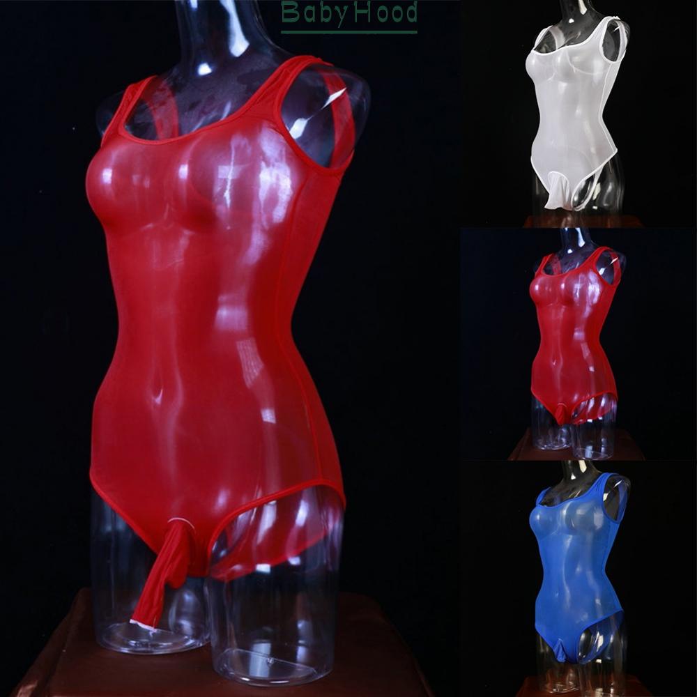 Bodysuits Jumpsuits Man Mesh Oil Shiny See Through Sexy Sheer Stocking#BBHOOD