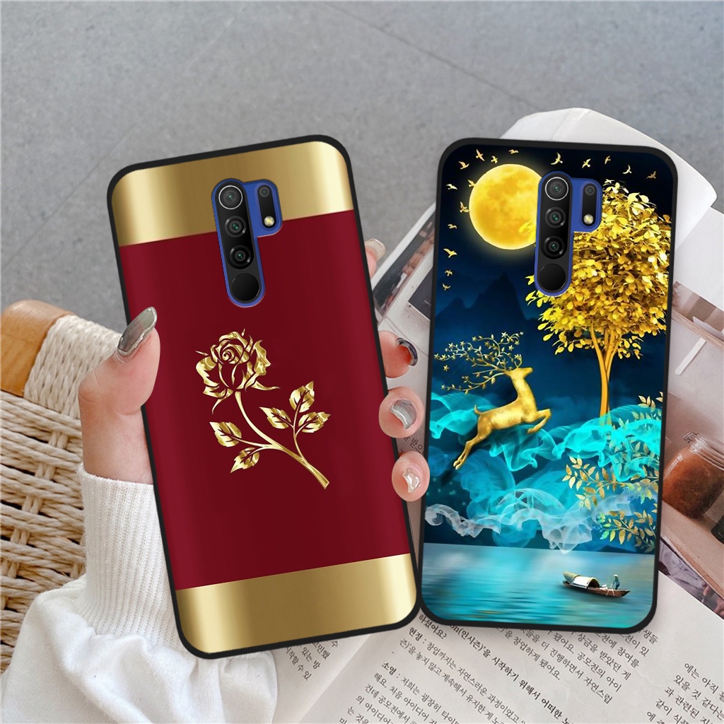 Ốp lưng Xiaomi Redmi Note 8 Pro / Redmi 9, ốp điện thoại xiaomi hình hoa, hươu nai sang trọng