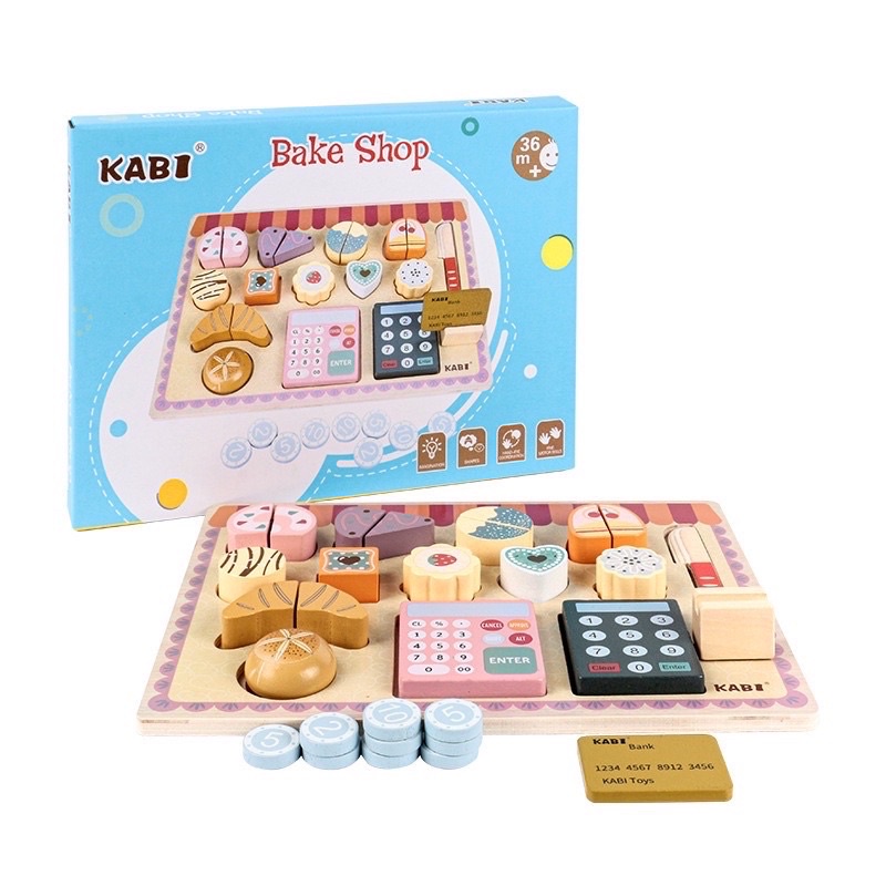 Bộ Đồ Chơi Bán Hàng, Nấu Ăn Bằng Gỗ Xinh Xắn Cho Bé