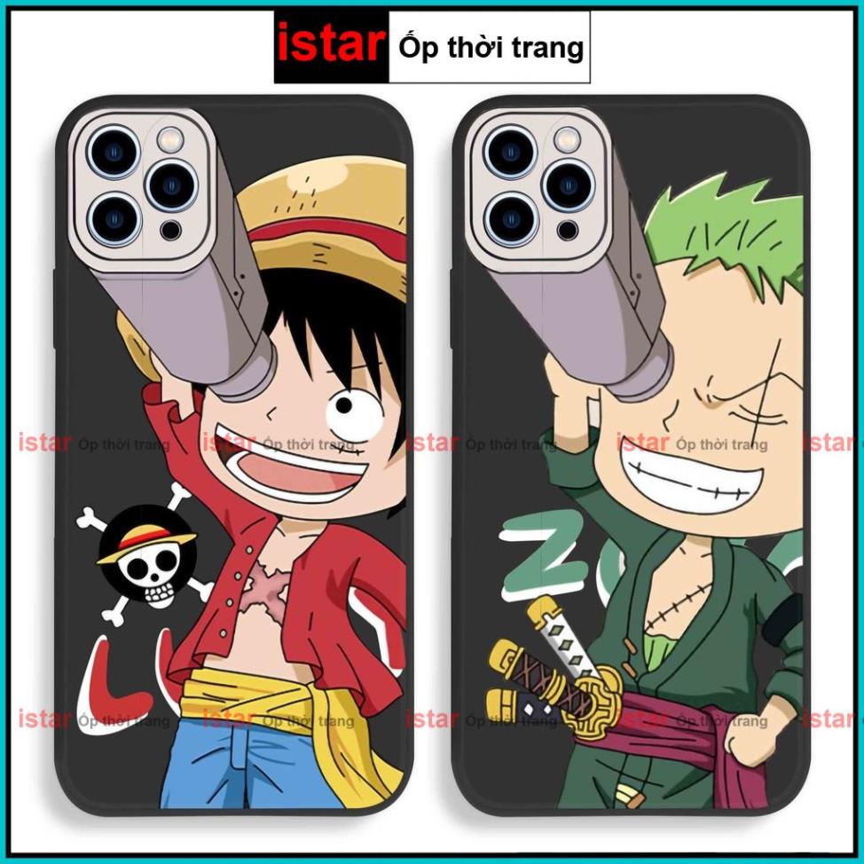 Ốp lưng iPhone cạnh vuông hoạt hình anime one piece luffy zoro đảo hải tặc cho ip 6/6s/7/8/X/XS/11/12/13/14 Pro Plus Max