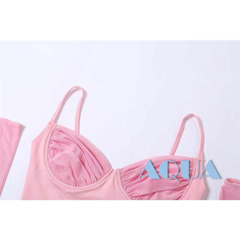 Áo Croptop Cổ Chữ V Màu Trơn Thời Trang Dành Cho Nữ