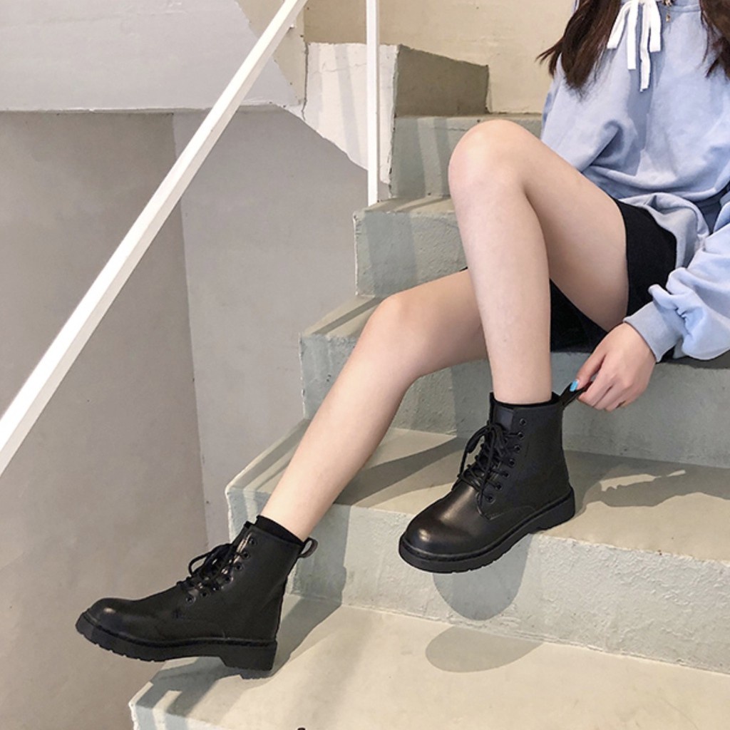 ORDER - Giày Boot, Bốt da lì Classic Ulzzang (Có ảnh thật)