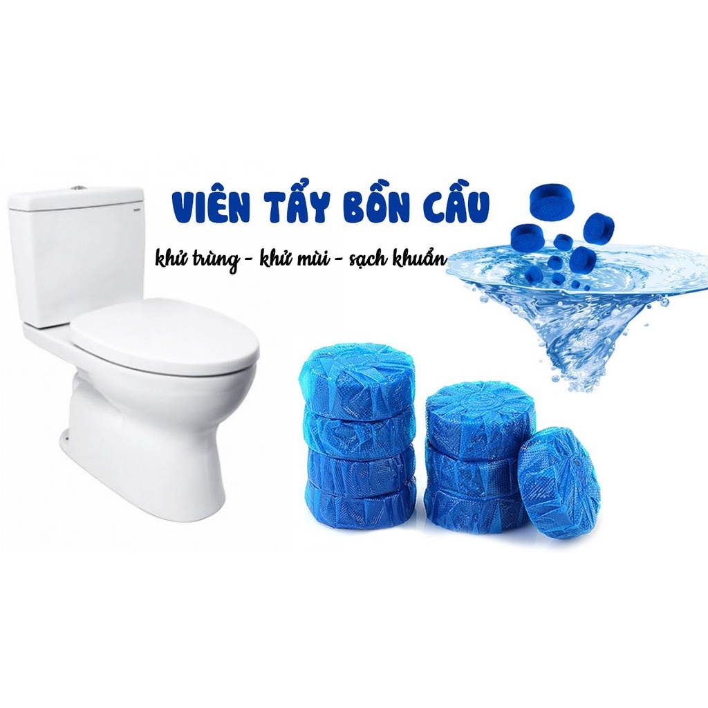 Viên Khử Mùi Tẩy Bồn Cầu  Thế Hệ Mới 2X- Thả Xả Toilet Diệt Khuẩn, Tẩy Sạch Vệ Sinh Vết Bám Bẩn