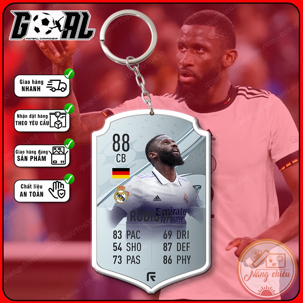 Antonio Rüdiger - cầu thủ bóng đá chuyên nghiệp - Móc khóa thẻ bóng đá[7949-7960]