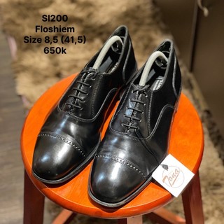 Giày Tây Buộc Dây Wingtips Captoe Màu Đen
