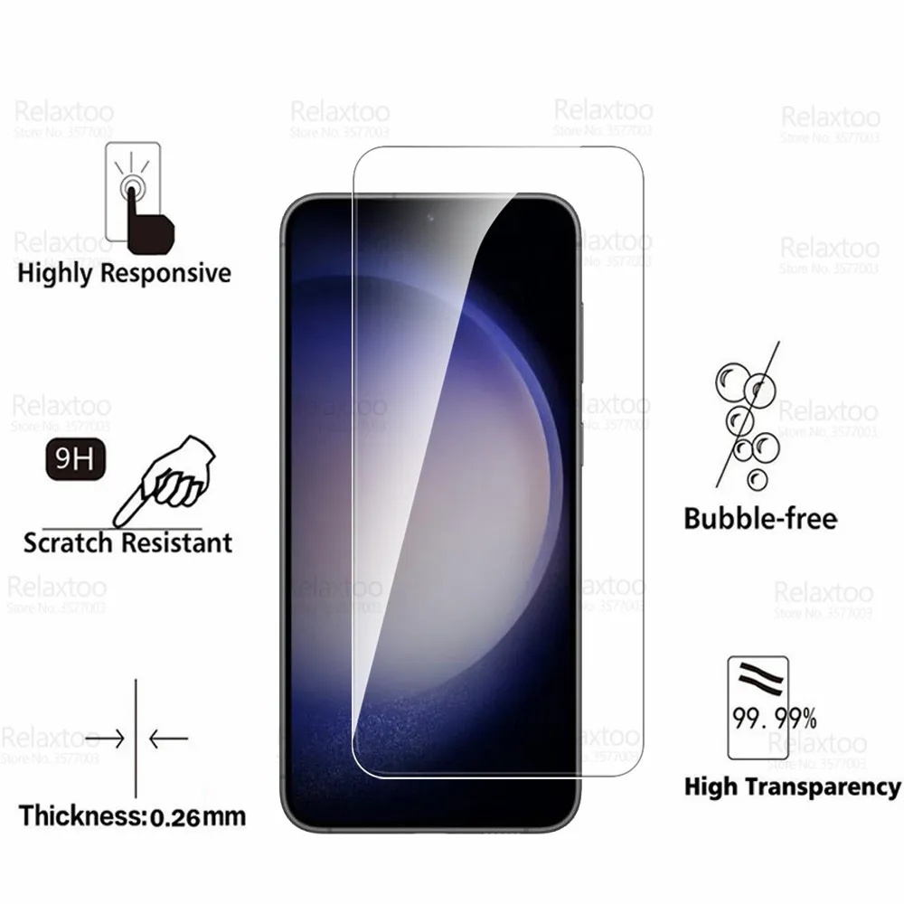 2in1 clear Tempered Glass screen film + camera lens Protector For Samsung galaxy S23 S22 Plus S21 FE