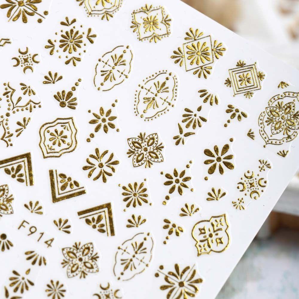 LOMBARD Miếng Dán Trang Trí Móng Tay Tự Dính Họa Tiết Bướm Phong Cách Bohemian