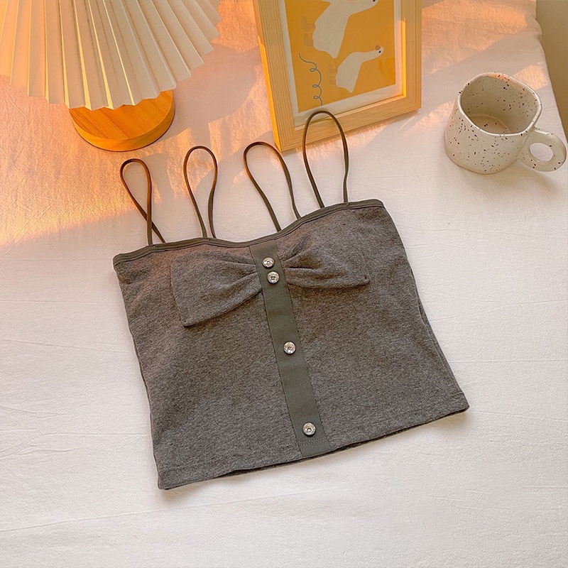 Áo dây YEYA có đệm ngực phối nơ thời trang phong cách cho nữ