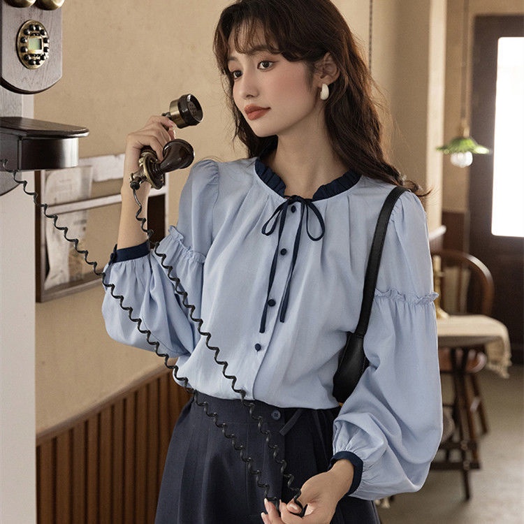 Áo Sơ Mi Selvedge Dáng Rộng Phong Cách Hàn Quốc Thời Trang Mùa Thu 2022 Cho Nữ