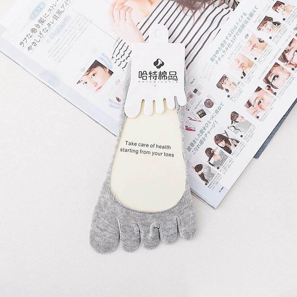 LOMBARD Vớ Thuyền Năm Ngón Mềm Mại Thoáng Khí Màu Trơn Dễ Thương Thời Trang Xuân Thu Cho Nữ