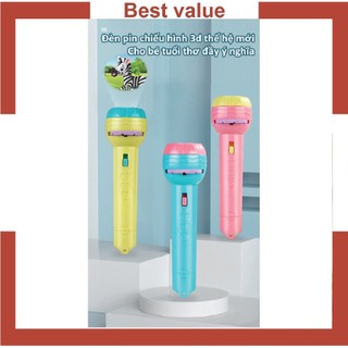 Đèn pin chiếu 80 hình 3D cho bé thoả thích khám phá vui chơi - Đèn pin đồ chơi hình ảnh sắc nét