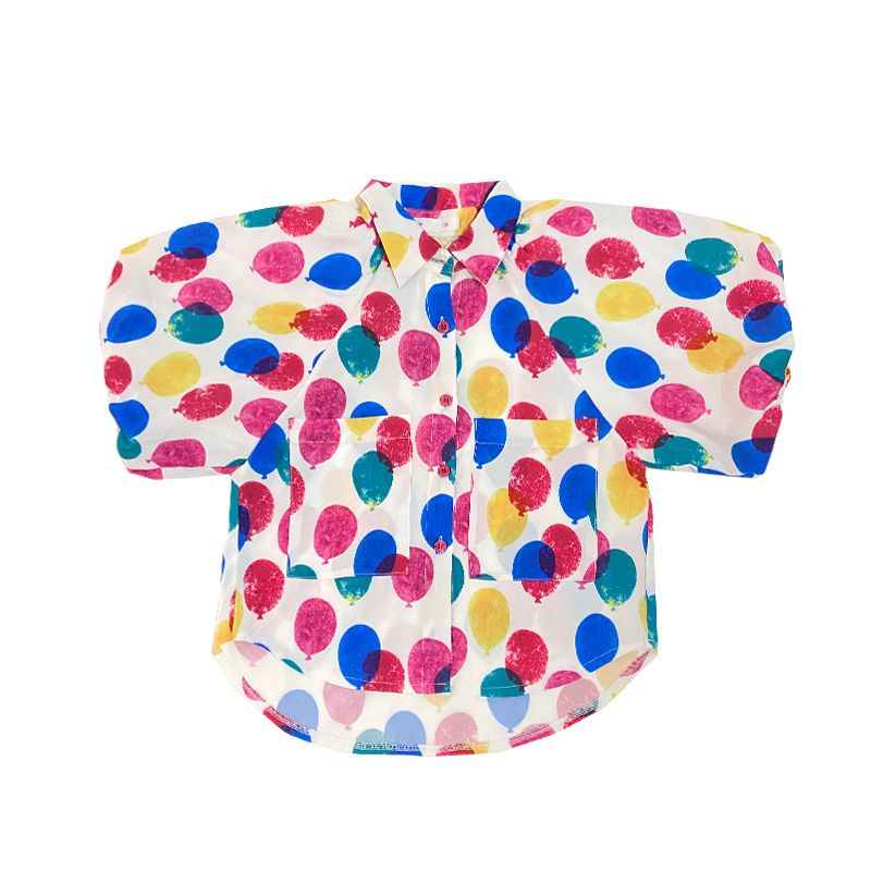 Áo Sơ Mi Tay Phồng Ngắn Thoải Mái Phong Cách Phương Tây Thời Trang Mùa Hè Cho Nữ