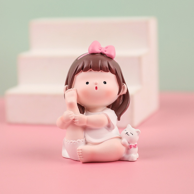 Cô Gái Tập yoga Nhỏ Dễ Thương Để Bàn Trang Trí Nội Thất Xe Hơi