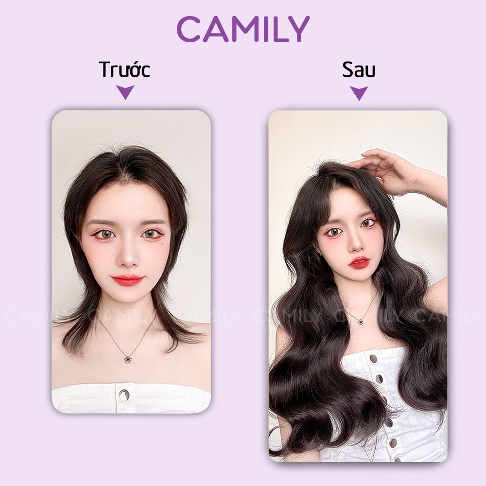 Tóc giả kẹp Camily 3 dải xoăn sóng cao cấp làm dày tóc CM01