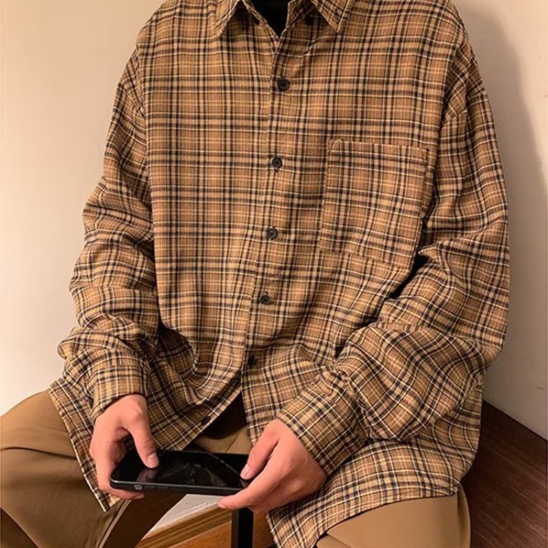 Áo Sơ Mi Dài Tay Dáng Rộng Họa Tiết Kẻ Sọc Phong Cách Nhật Bản Mẫu Mới 2023 Thời Trang Mùa Hè Cho Nam