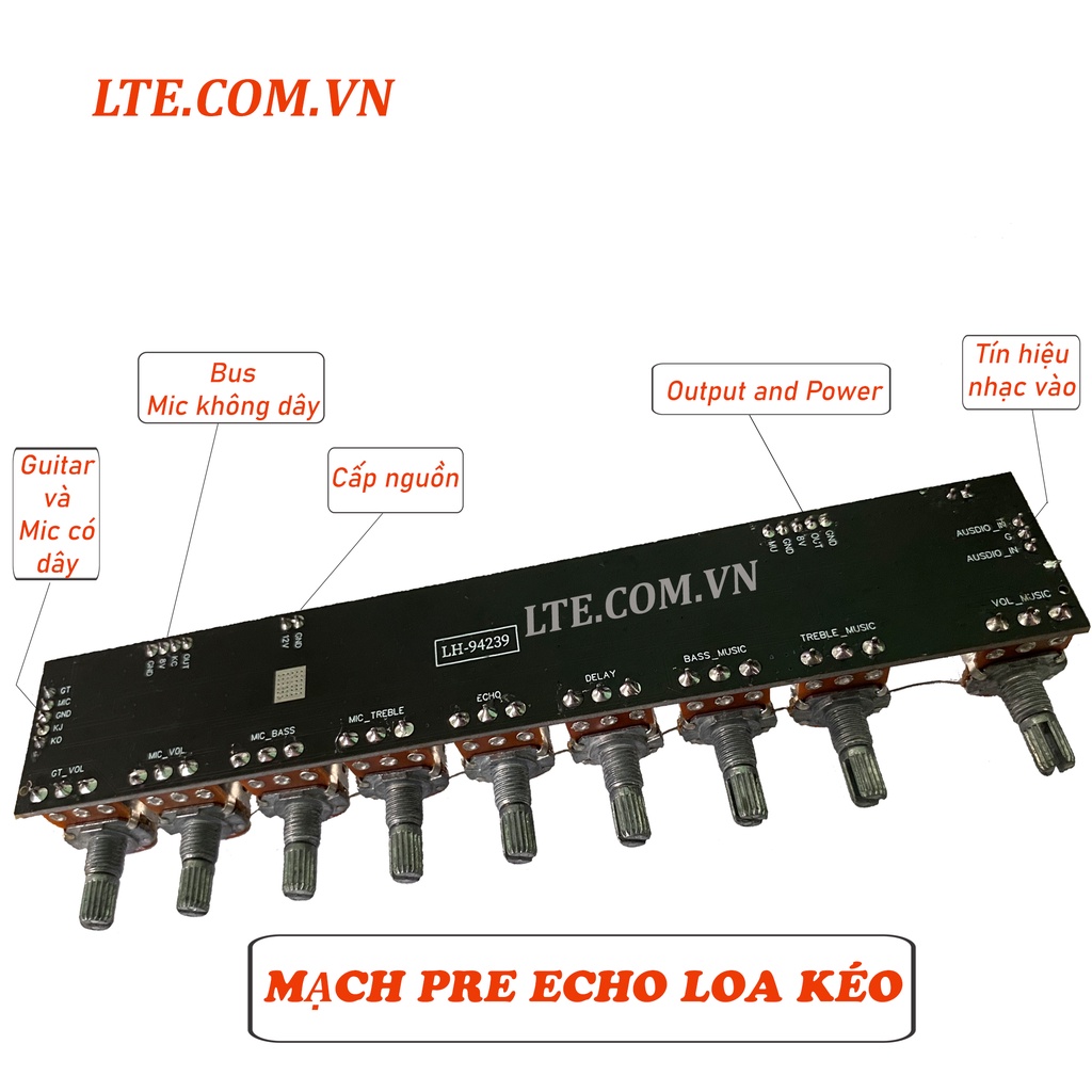 Mạch echo loa kéo đa năng nguồn đơn 8V LH-94239